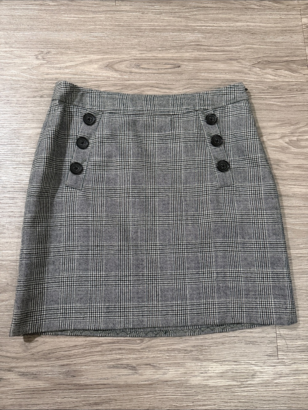 Y2K Banana Republic Goth Black White Houndstooth Mini Skirt Sz 4